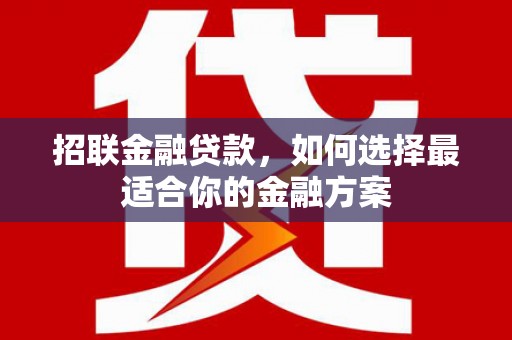 郊区招联金融贷款，如何选择最适合你的金融方案