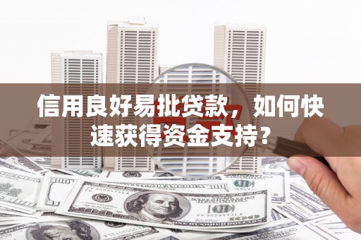 郊区信用良好易批贷款，如何快速获得资金支持？