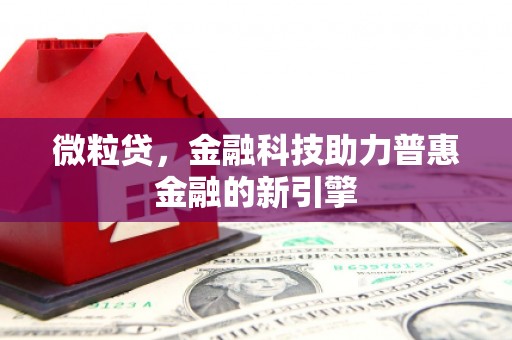郊区微粒贷，金融科技助力普惠金融的新引擎