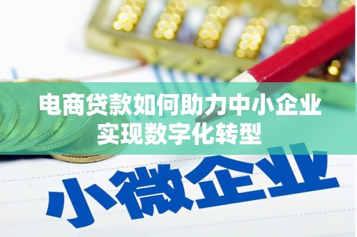 郊区电商贷款如何助力中小企业实现数字化转型
