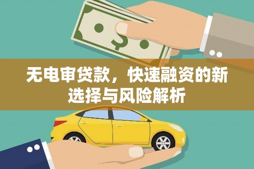 郊区无电审贷款，快速融资的新选择与风险解析