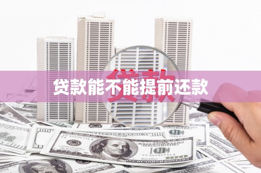 郊区贷款能不能提前还款