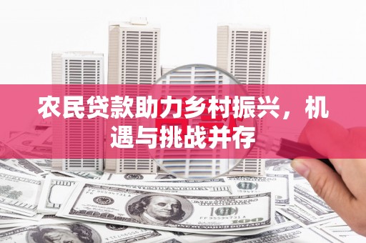 郊区农民贷款助力乡村振兴，机遇与挑战并存