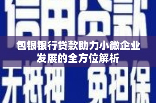 郊区包银银行贷款助力小微企业发展的全方位解析