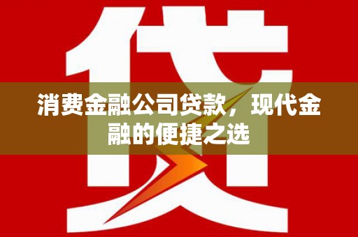 郊区消费金融公司贷款，现代金融的便捷之选